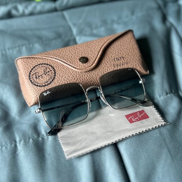 Ray Ban Square 1971 Washed Evolve Light Blue Photochromic Unisex Sunglasses main image 6